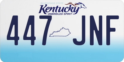 KY license plate 447JNF