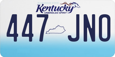 KY license plate 447JNO