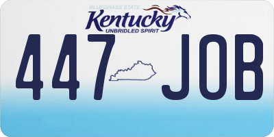 KY license plate 447JOB