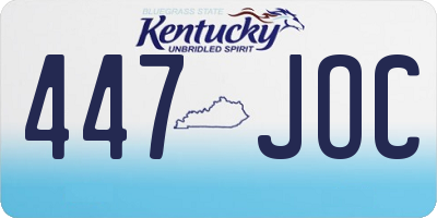 KY license plate 447JOC