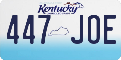 KY license plate 447JOE
