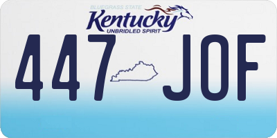 KY license plate 447JOF