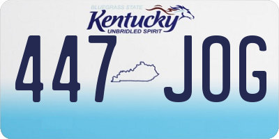 KY license plate 447JOG