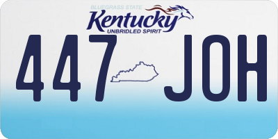 KY license plate 447JOH