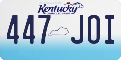 KY license plate 447JOI