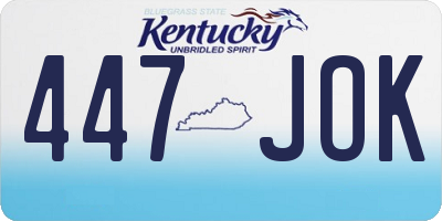 KY license plate 447JOK