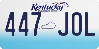 KY license plate 447JOL
