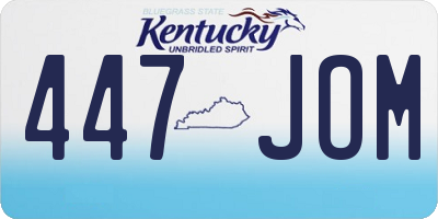 KY license plate 447JOM