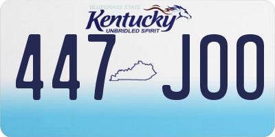 KY license plate 447JOO
