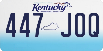 KY license plate 447JOQ