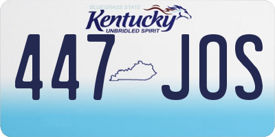 KY license plate 447JOS