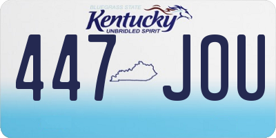 KY license plate 447JOU