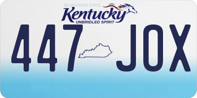 KY license plate 447JOX