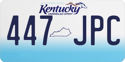 KY license plate 447JPC