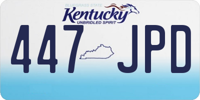 KY license plate 447JPD