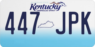 KY license plate 447JPK
