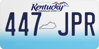 KY license plate 447JPR