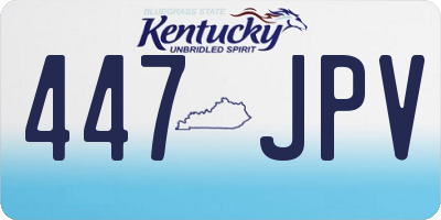 KY license plate 447JPV