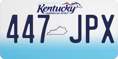 KY license plate 447JPX