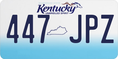 KY license plate 447JPZ