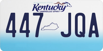 KY license plate 447JQA