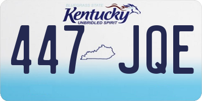 KY license plate 447JQE