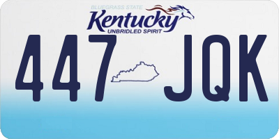 KY license plate 447JQK
