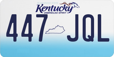 KY license plate 447JQL