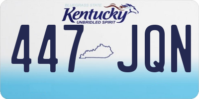KY license plate 447JQN