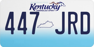 KY license plate 447JRD