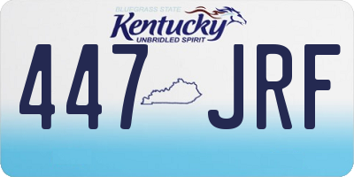 KY license plate 447JRF
