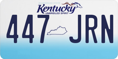 KY license plate 447JRN