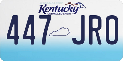 KY license plate 447JRO