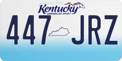 KY license plate 447JRZ