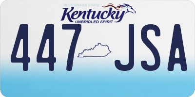 KY license plate 447JSA