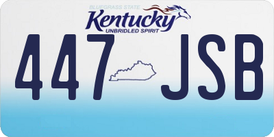 KY license plate 447JSB