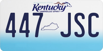 KY license plate 447JSC