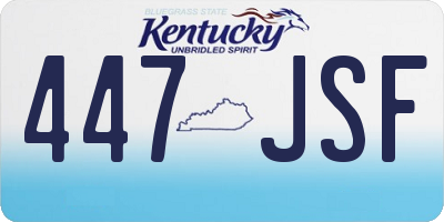 KY license plate 447JSF