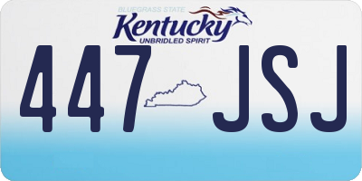 KY license plate 447JSJ
