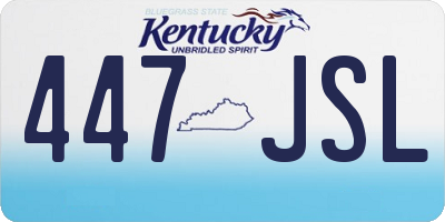 KY license plate 447JSL
