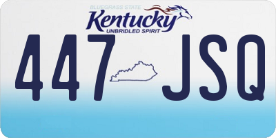 KY license plate 447JSQ