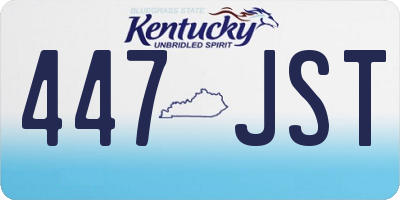 KY license plate 447JST