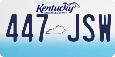 KY license plate 447JSW