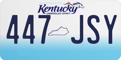 KY license plate 447JSY