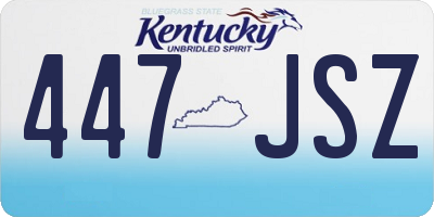 KY license plate 447JSZ