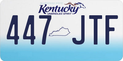 KY license plate 447JTF
