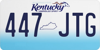 KY license plate 447JTG