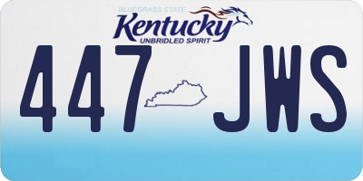 KY license plate 447JWS