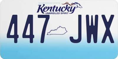 KY license plate 447JWX