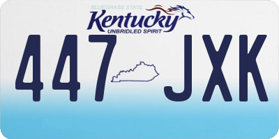 KY license plate 447JXK